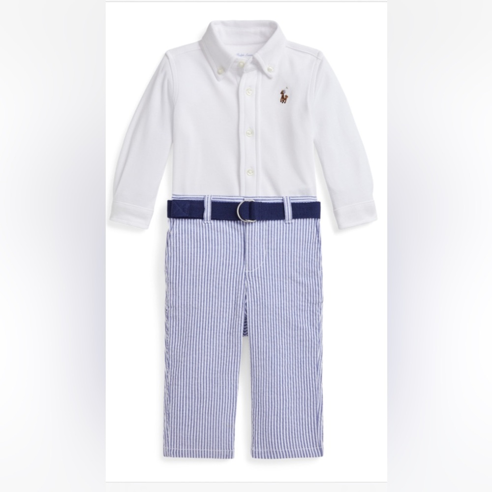 Polo by Ralph Lauren White and Blue Kids Matching Set